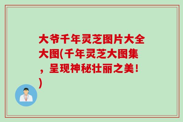 大爷千年灵芝图片大全大图(千年灵芝大图集，呈现神秘壮丽之美！)