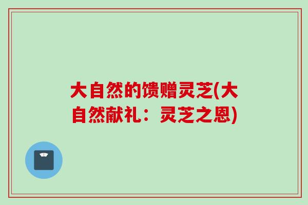 大自然的馈赠灵芝(大自然献礼:灵芝之恩) 大自然的馈赠灵芝(大自然献礼:灵芝之恩)