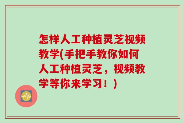 怎样人工种植灵芝视频教学(手把手教你如何人工种植灵芝，视频教学等你来学习！)