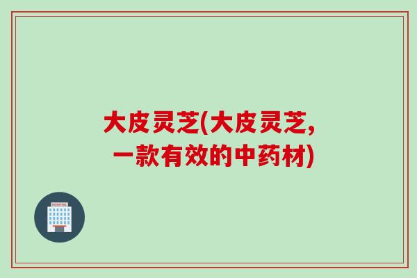 大皮灵芝(大皮灵芝, 一款有效的材) 大皮灵芝(大皮灵芝, 一款有效的材)