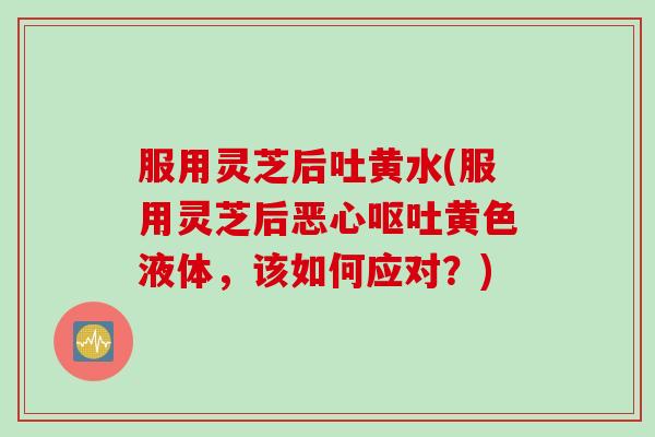 服用灵芝后吐黄水(服用灵芝后恶心呕吐黄色液体，该如何应对？)
