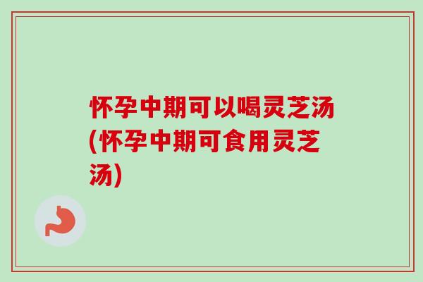 怀孕中期可以喝灵芝汤(怀孕中期可食用灵芝汤)