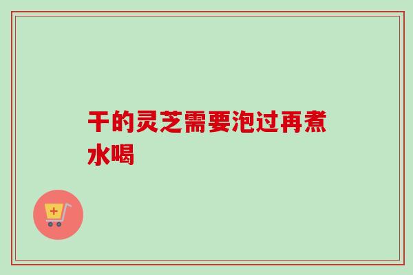 干的灵芝需要泡过再煮水喝