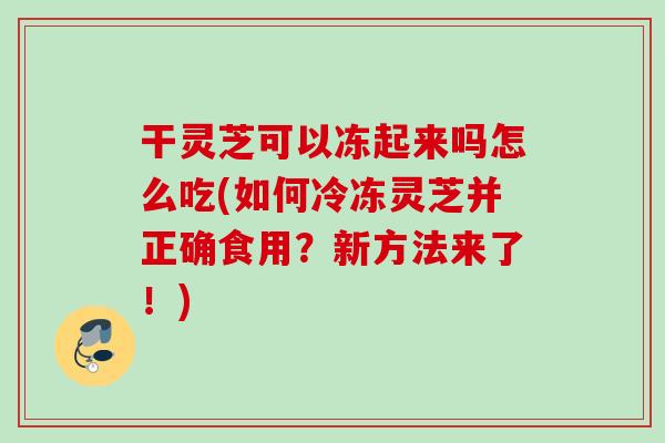 干灵芝可以冻起来吗怎么吃(如何冷冻灵芝并正确食用?新方法来了!) 干灵芝可以冻起来吗怎么吃(如何冷冻灵芝并正确食用?新方法来了!)
