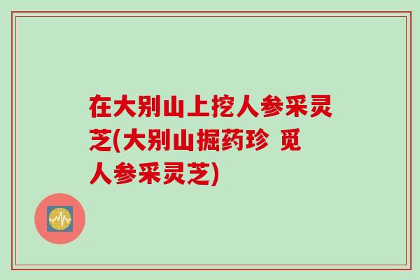 在大别山上挖人参采灵芝(大别山掘药珍 觅人参采灵芝)