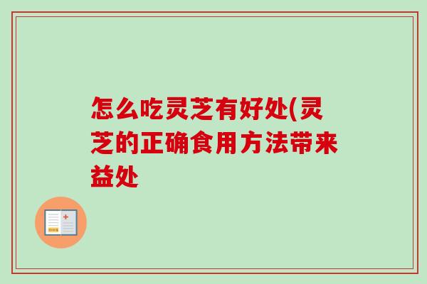 怎么吃灵芝有好处(灵芝的正确食用方法带来益处