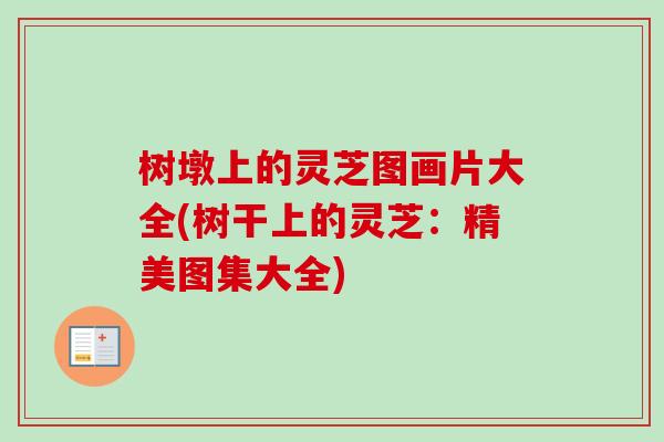 树墩上的灵芝图画片大全(树干上的灵芝：精美图集大全)