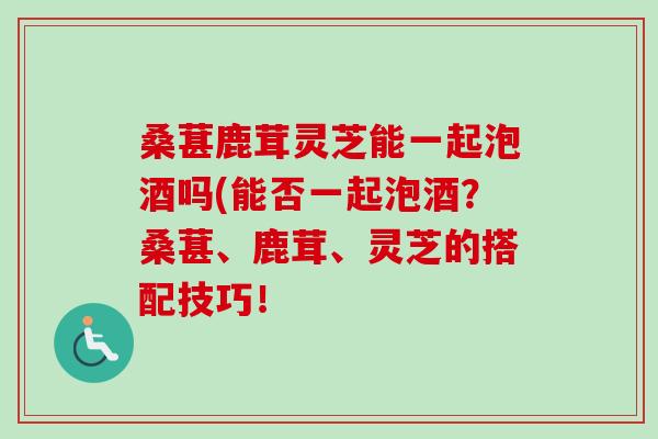 桑葚鹿茸灵芝能一起泡酒吗(能否一起泡酒？桑葚、鹿茸、灵芝的搭配技巧！