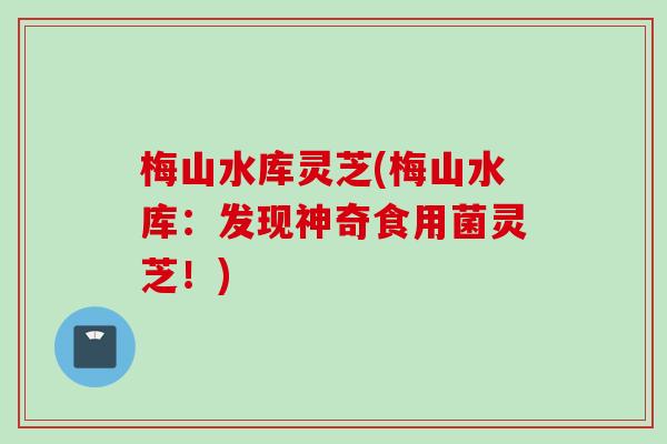 梅山水库灵芝(梅山水库:发现神奇食用菌灵芝!) 梅山水库灵芝(梅山水库:发现神奇食用菌灵芝!)