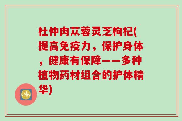 杜仲肉苁蓉灵芝枸杞(提高免疫力，保护身体，健康有保障——多种植物药材组合的护体精华)
