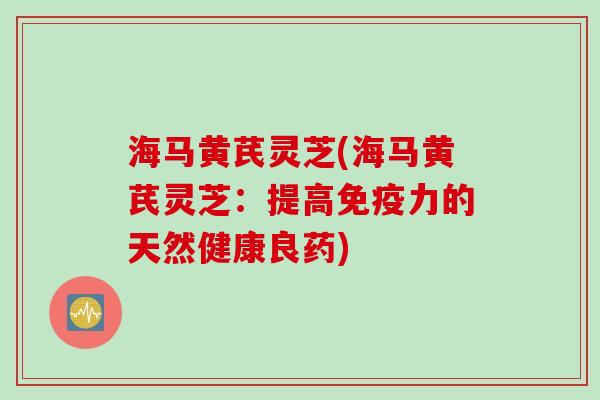 海马黄芪灵芝(海马黄芪灵芝：提高免疫力的天然健康良药)