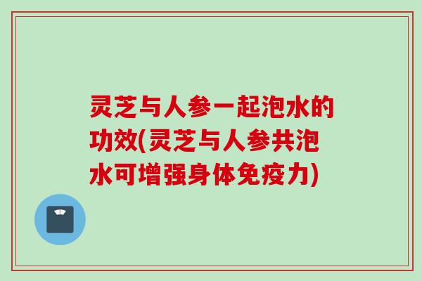 灵芝与人参一起泡水的功效(灵芝与人参共泡水可增强身体免疫力)