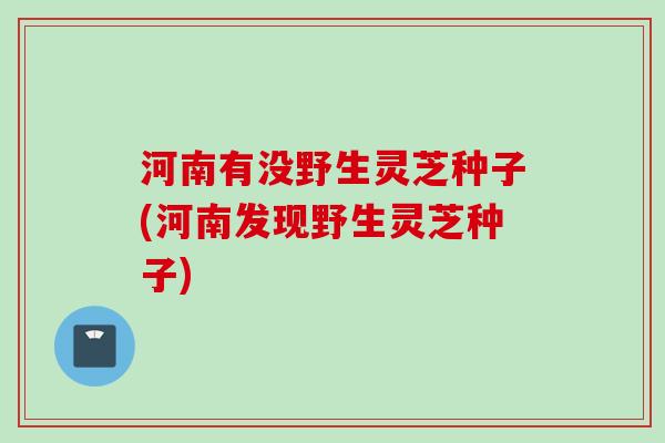 河南有没野生灵芝种子(河南发现野生灵芝种子)