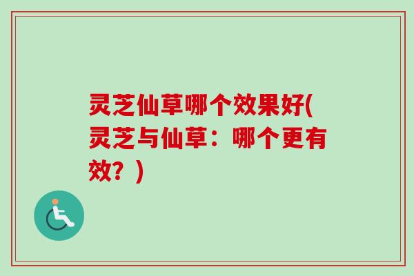 灵芝仙草哪个效果好(灵芝与仙草：哪个更有效？)