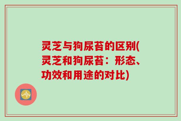 灵芝与狗尿苔的区别(灵芝和狗尿苔：形态、功效和用途的对比)