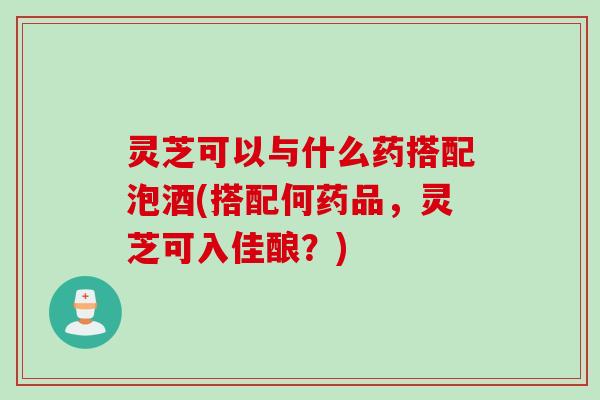 灵芝可以与什么药搭配泡酒(搭配何药品，灵芝可入佳酿？)
