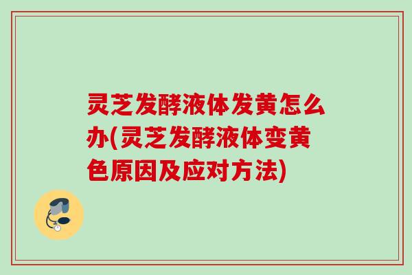 灵芝发酵液体发黄怎么办(灵芝发酵液体变黄色原因及应对方法) 灵芝发酵液体发黄怎么办(灵芝发酵液体变黄色原因及应对方法)