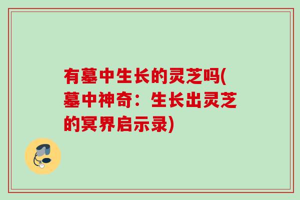 有墓中生长的灵芝吗(墓中神奇:生长出灵芝的冥界启示录) 有墓中生长的灵芝吗(墓中神奇:生长出灵芝的冥界启示录)