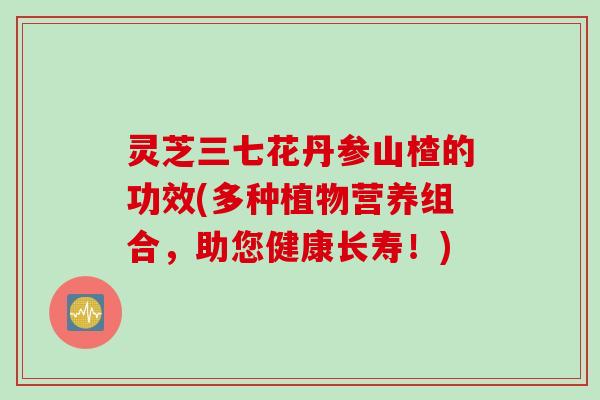 灵芝三七花丹参山楂的功效(多种植物营养组合,助您健康长寿!) 灵芝三七花丹参山楂的功效(多种植物营养组合,助您健康长寿!)
