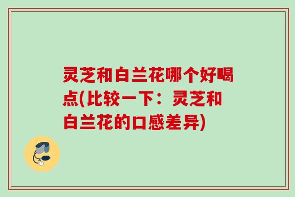 灵芝和白兰花哪个好喝点(比较一下：灵芝和白兰花的口感差异)