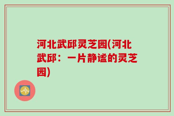 河北武邱灵芝园(河北武邱：一片静谧的灵芝园)