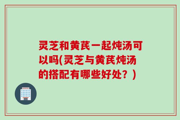 灵芝和黄芪一起炖汤可以吗(灵芝与黄芪炖汤的搭配有哪些好处？)