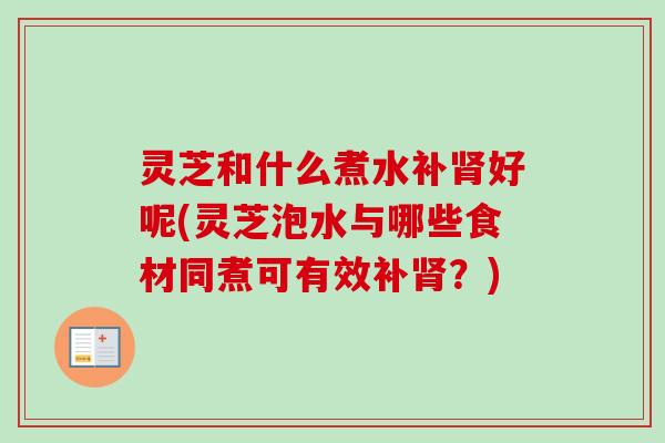 灵芝和什么煮水补肾好呢(灵芝泡水与哪些食材同煮可有效补肾？)