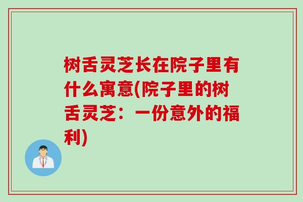树舌灵芝长在院子里有什么寓意(院子里的树舌灵芝：一份意外的福利)