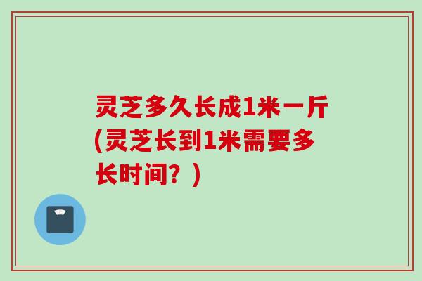 灵芝多久长成1米一斤(灵芝长到1米需要多长时间？)