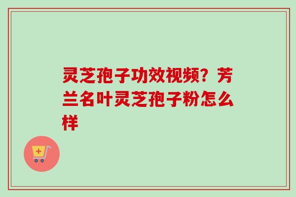 灵芝孢子功效视频?芳兰名叶灵芝孢子粉怎么样 灵芝孢子功效视频?芳兰名叶灵芝孢子粉怎么样