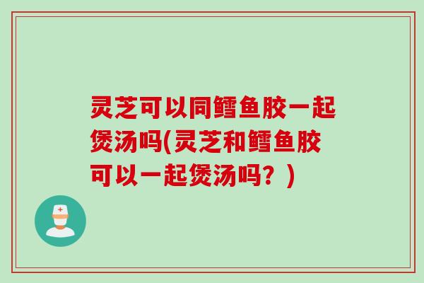 灵芝可以同鳕鱼胶一起煲汤吗(灵芝和鳕鱼胶可以一起煲汤吗？)