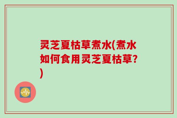 灵芝夏枯草煮水(煮水如何食用灵芝夏枯草?) 灵芝夏枯草煮水(煮水如何食用灵芝夏枯草?)