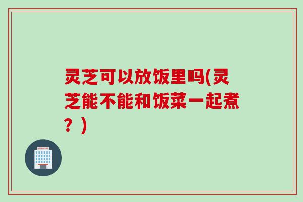 灵芝可以放饭里吗(灵芝能不能和饭菜一起煮？)