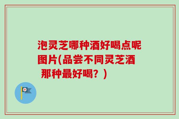 泡灵芝哪种酒好喝点呢图片(品尝不同灵芝酒 那种最好喝？)