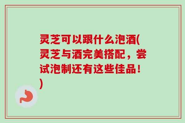 灵芝可以跟什么泡酒(灵芝与酒完美搭配,尝试泡制还有这些佳品!) 灵芝可以跟什么泡酒(灵芝与酒完美搭配,尝试泡制还有这些佳品!)