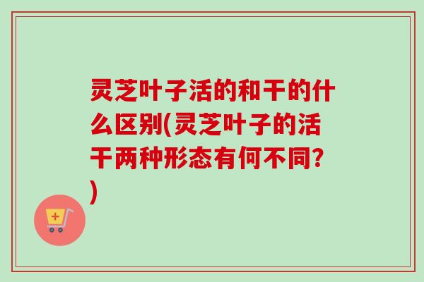 灵芝叶子活的和干的什么区别(灵芝叶子的活干两种形态有何不同？)