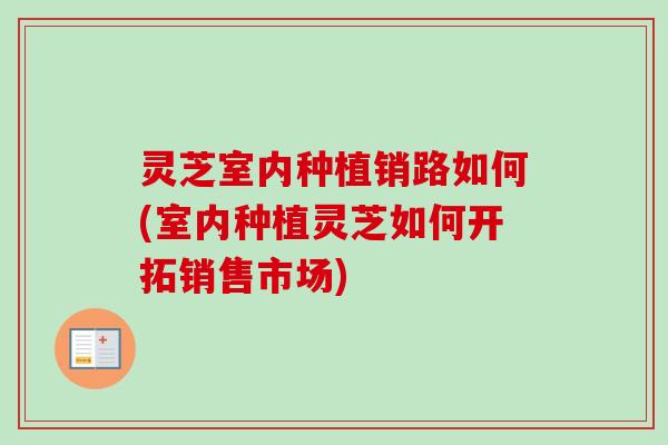 灵芝室内种植销路如何(室内种植灵芝如何开拓销售市场)