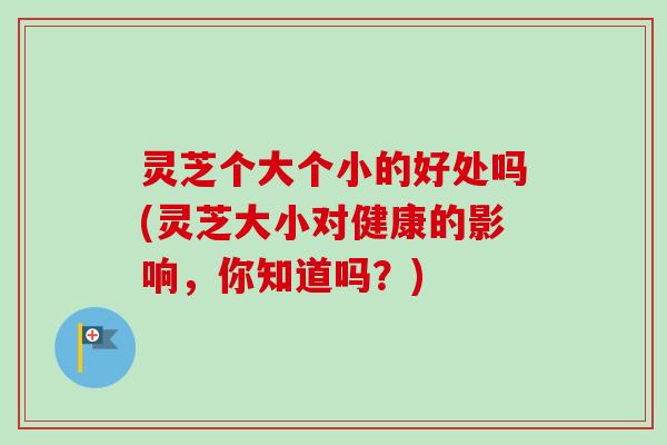 灵芝个大个小的好处吗(灵芝大小对健康的影响，你知道吗？)