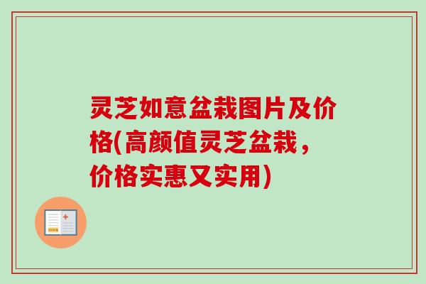 灵芝如意盆栽图片及价格(高颜值灵芝盆栽，价格实惠又实用)