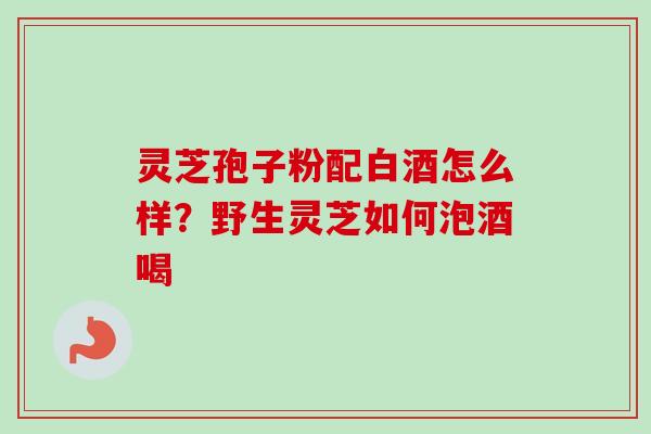 灵芝孢子粉配白酒怎么样？野生灵芝如何泡酒喝