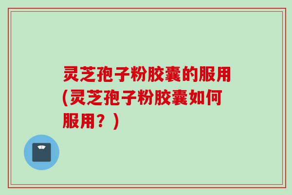 灵芝孢子粉胶囊的服用(灵芝孢子粉胶囊如何服用？)