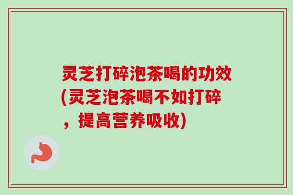 灵芝打碎泡茶喝的功效(灵芝泡茶喝不如打碎，提高营养吸收)