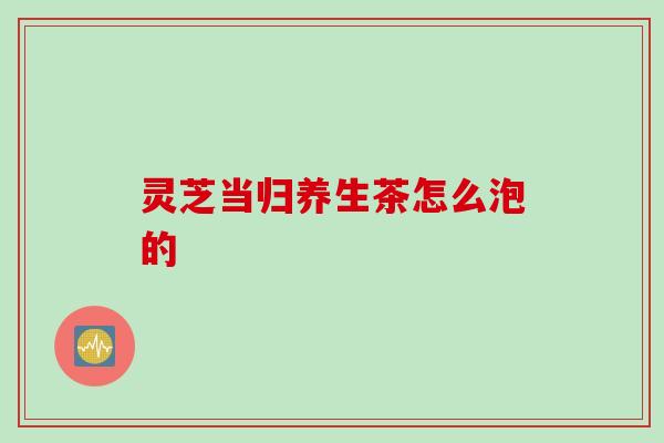 灵芝当归养生茶怎么泡的
