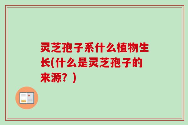 灵芝孢子系什么植物生长(什么是灵芝孢子的来源?) 灵芝孢子系什么植物生长(什么是灵芝孢子的来源?)