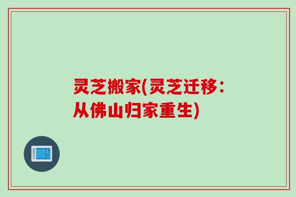 灵芝搬家(灵芝迁移：从佛山归家重生)