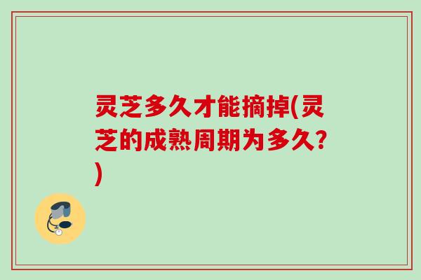灵芝多久才能摘掉(灵芝的成熟周期为多久?) 灵芝多久才能摘掉(灵芝的成熟周期为多久?)