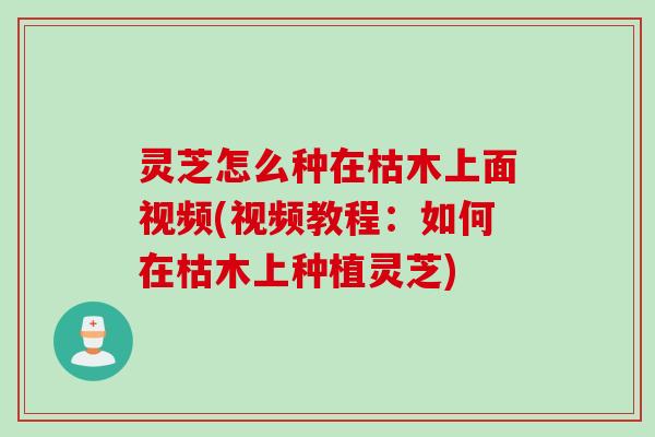 灵芝怎么种在枯木上面视频(视频教程：如何在枯木上种植灵芝)