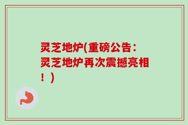 灵芝地炉(重磅公告：灵芝地炉再次震撼亮相！)