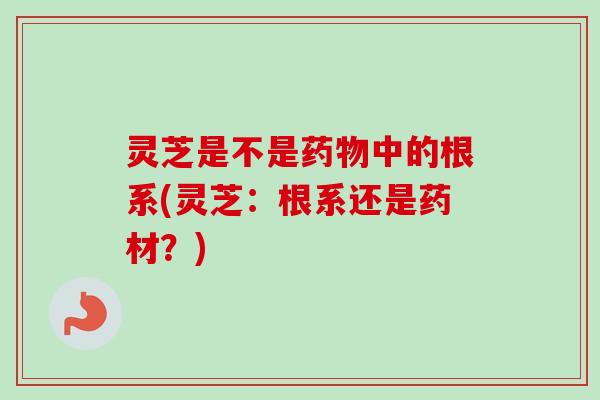 灵芝是不是药物中的根系(灵芝：根系还是药材？)