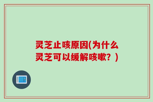 灵芝止咳原因(为什么灵芝可以缓解咳嗽？)